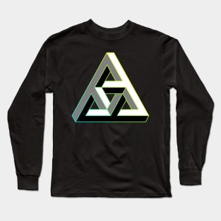 Even more impossible triangle with cyan to yellow gradient edge Long Sleeve T-Shirt